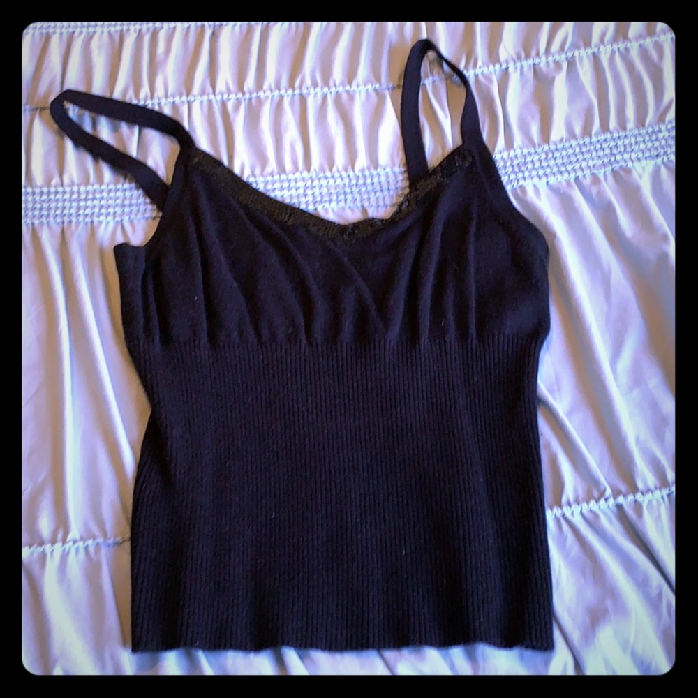 Sweater tank with sequin detail along bust